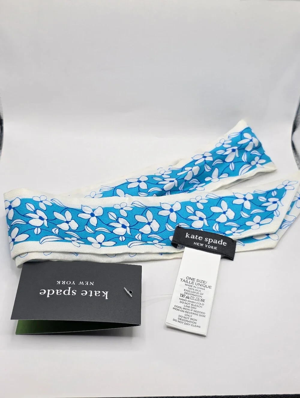 kate spade Floral Vine Silk Skinny Scarf
